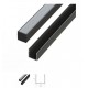PERFIL ALUMINIO CANAL NEGRO TIPO U 13,16mm 2m + DIFUSOR