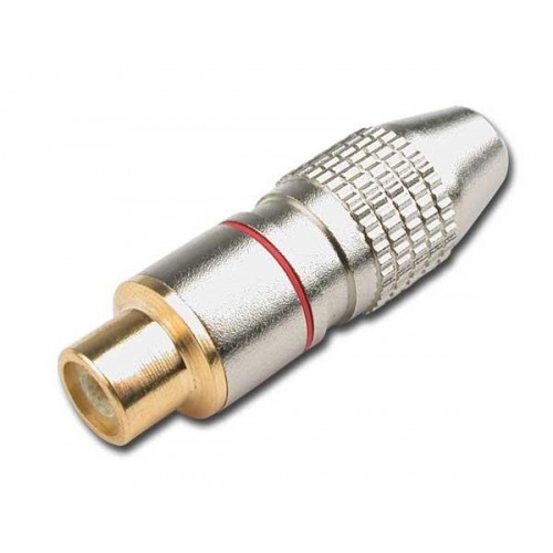 CONECTOR RCA AÉREO HEMBRA ROJO