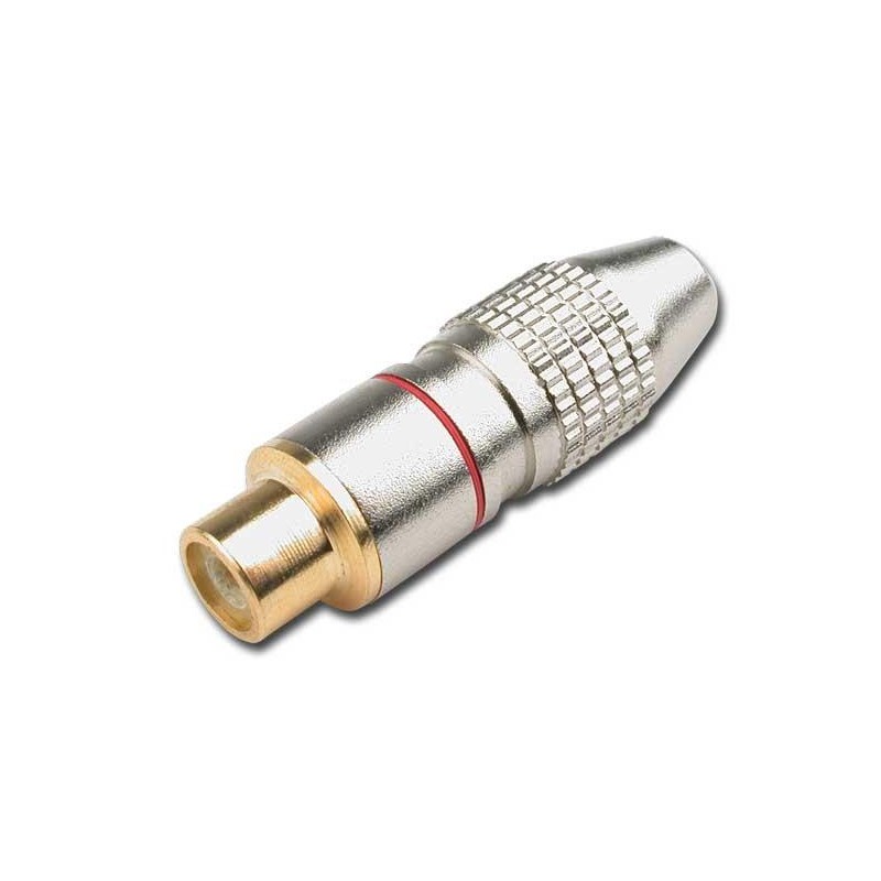 CONECTOR RCA AÉREO HEMBRA ROJO